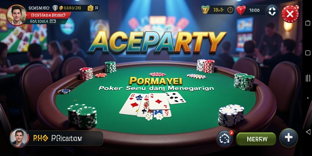Tangkapan layar permainan ACEPARTY menampilkan suasana gameplay poker yang seru.