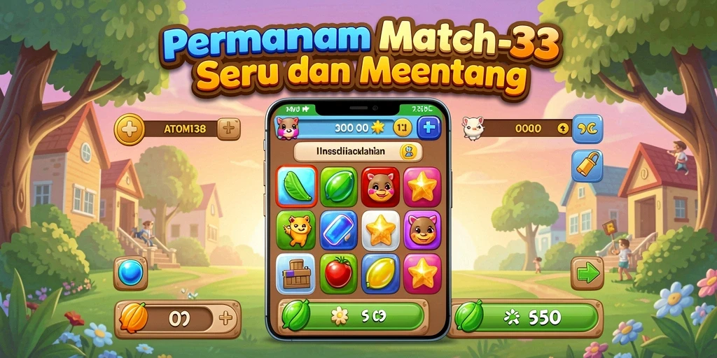 Tampilan gameplay ATOM138 yang penuh warna dan menantang.