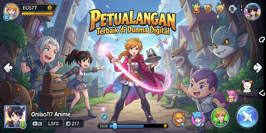 Tampilan gameplay menawan dari EOS77 di dunia anime.