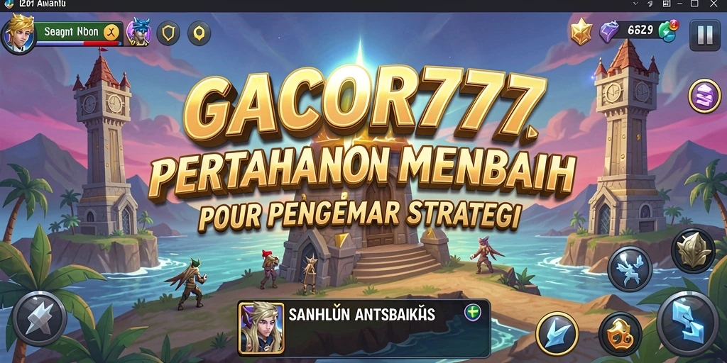 Screenshot GACOR777 menampilkan intensitas pertahanan menara melawan serangan musuh.