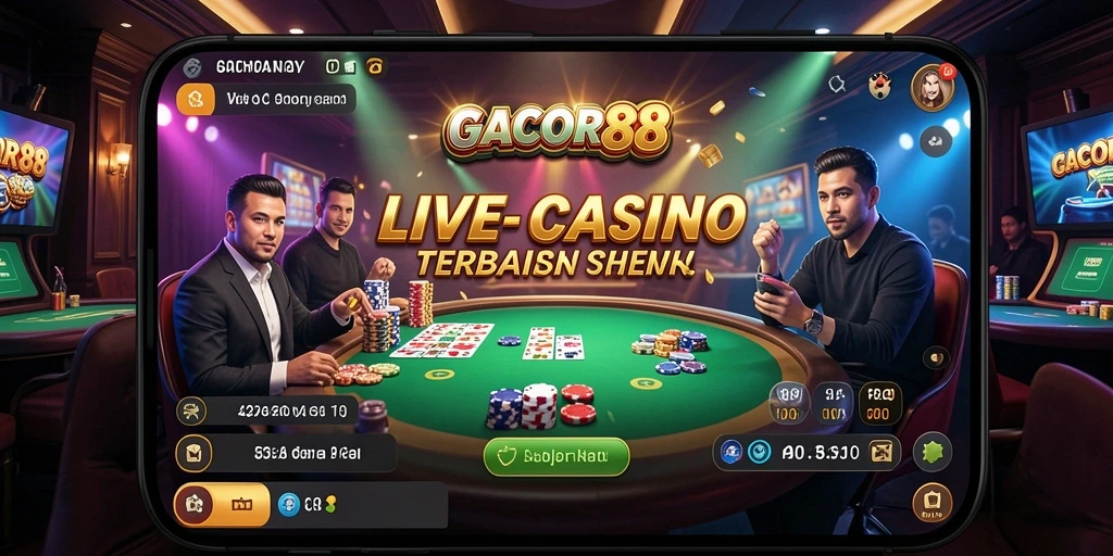Tampilan screenshot gameplay seru dari GACOR88 dalam Live Casino.