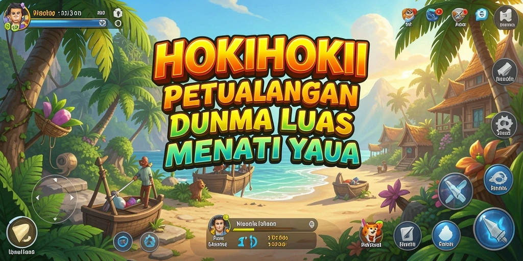 Tampilan menarik dari gameplay HOKIHOKI yang memperlihatkan eksplorasi dunia luas.