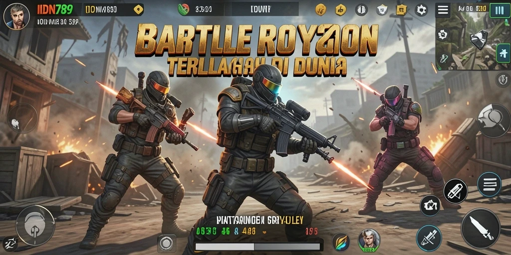 Gameplay Battle Royale IDN789 yang mendebarkan dan penuh aksi.