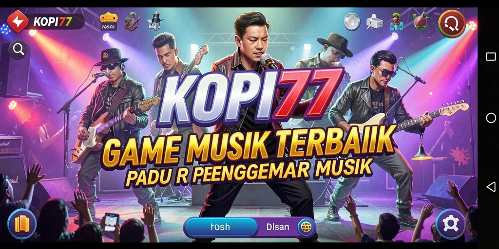 Screenshot gameplay KOPI77 menunjukkan tantangan musik yang seru.