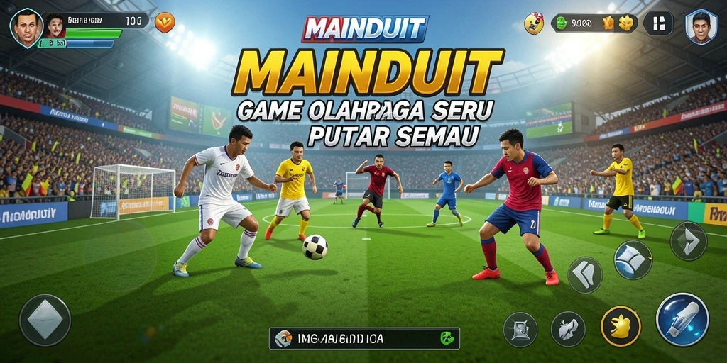 Tampilan gameplay olahraga penuh aksi di MAINDUIT.