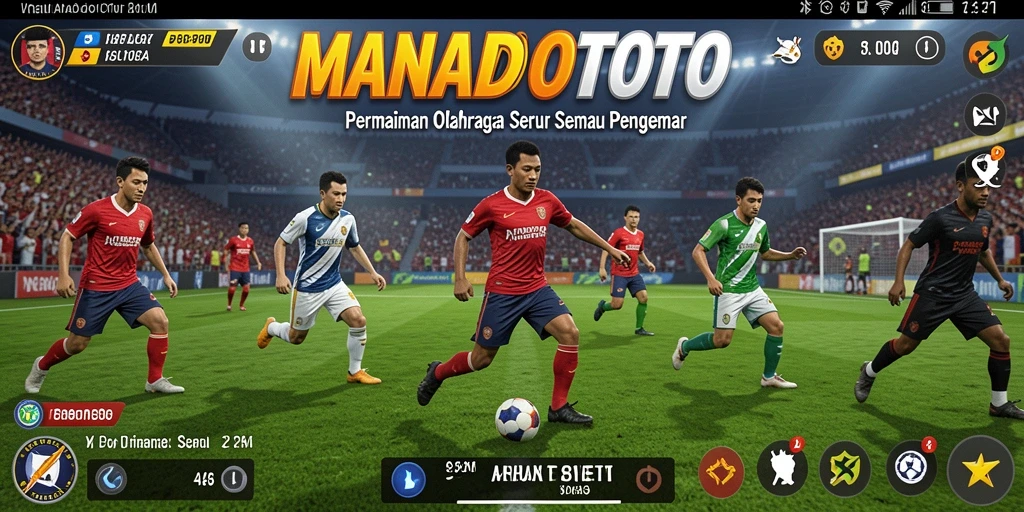 Screenshot utama <strong>MANADOTOTO</strong> menampilkan momen seru dalam gameplay olahraga.