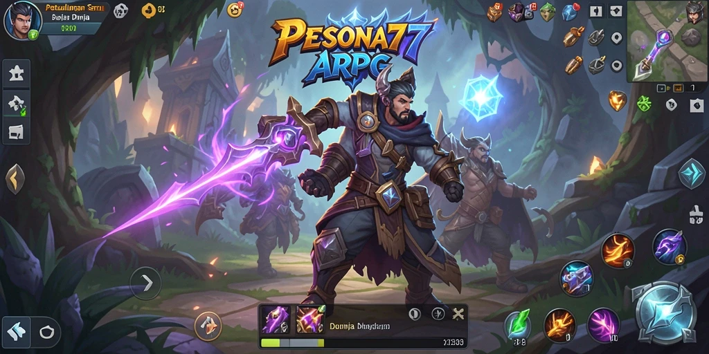 Screenshot gameplay PESONA77 menunjukkan pertempuran seru dan grafis fantastis.