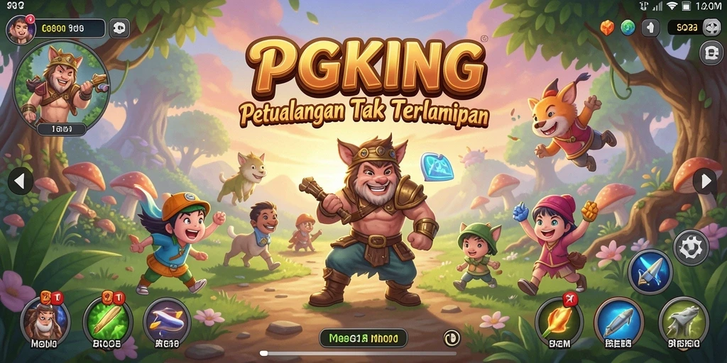 Screenshot utama PGKING menampilkan aksi petualangan yang seru.