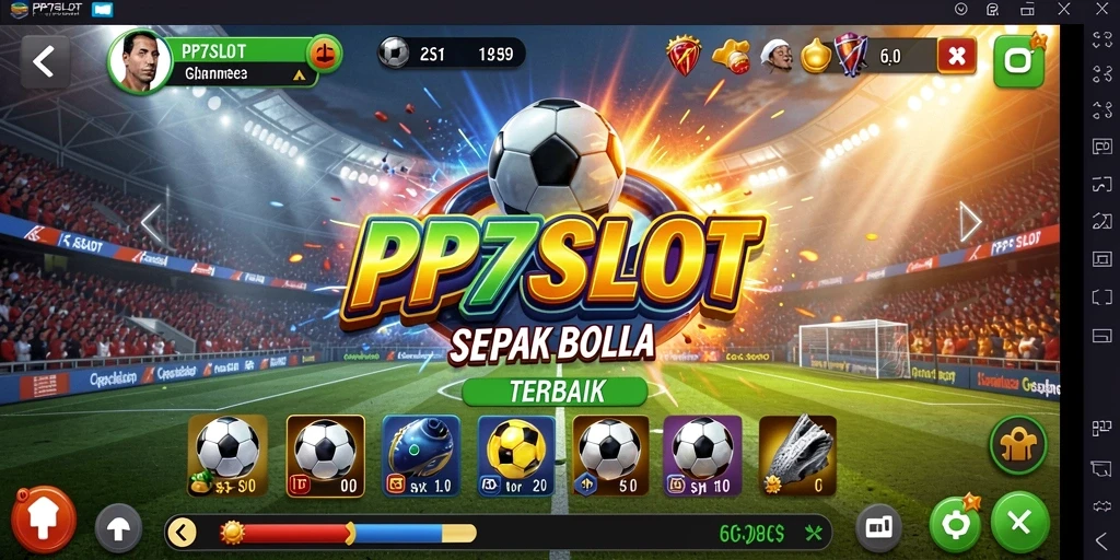 Tangkapan layar ini menunjukkan aksi mendebarkan gameplay sepak bola di PP7SLOT.