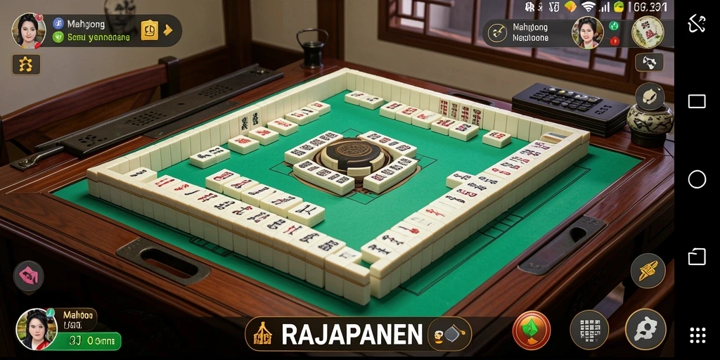 Screenshot dari gameplay seru di RAJAPANEN, menunjukkan tantangan Mahjong.