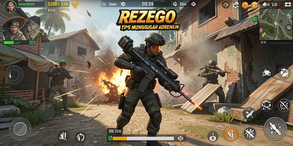 Gameplay mendebarkan dalam REZEGO dengan aksi intens dan grafis tinggi.