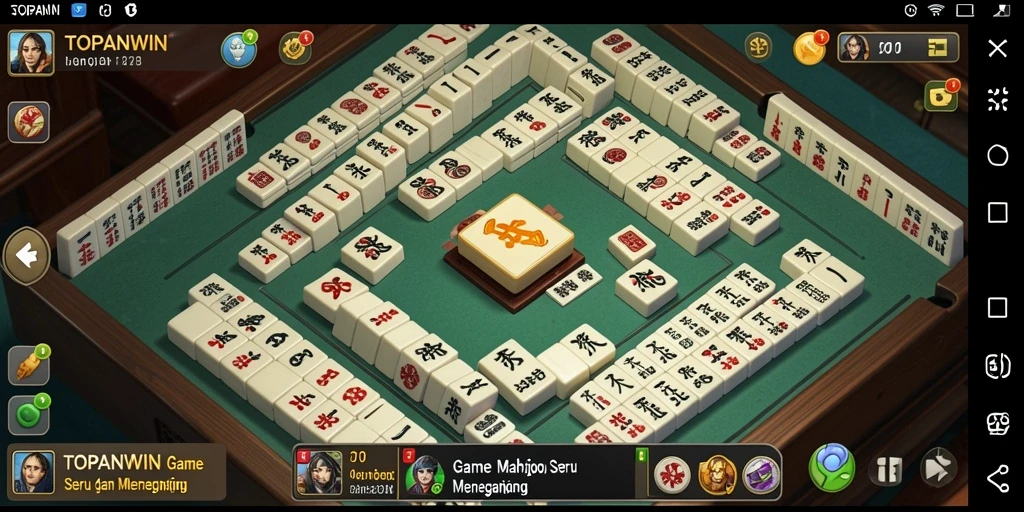 Screenshot dari gameplay TOPANWIN menampilkan keseruan bermain Mahjong.