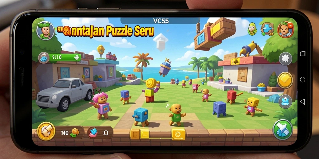 Screenshot gameplay VC55 yang menampilkan tantangan puzzle seru.